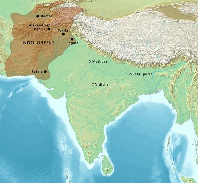 インドグリーク朝の勢力図