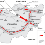 ソ連軍のアフガニスタン侵攻経路図