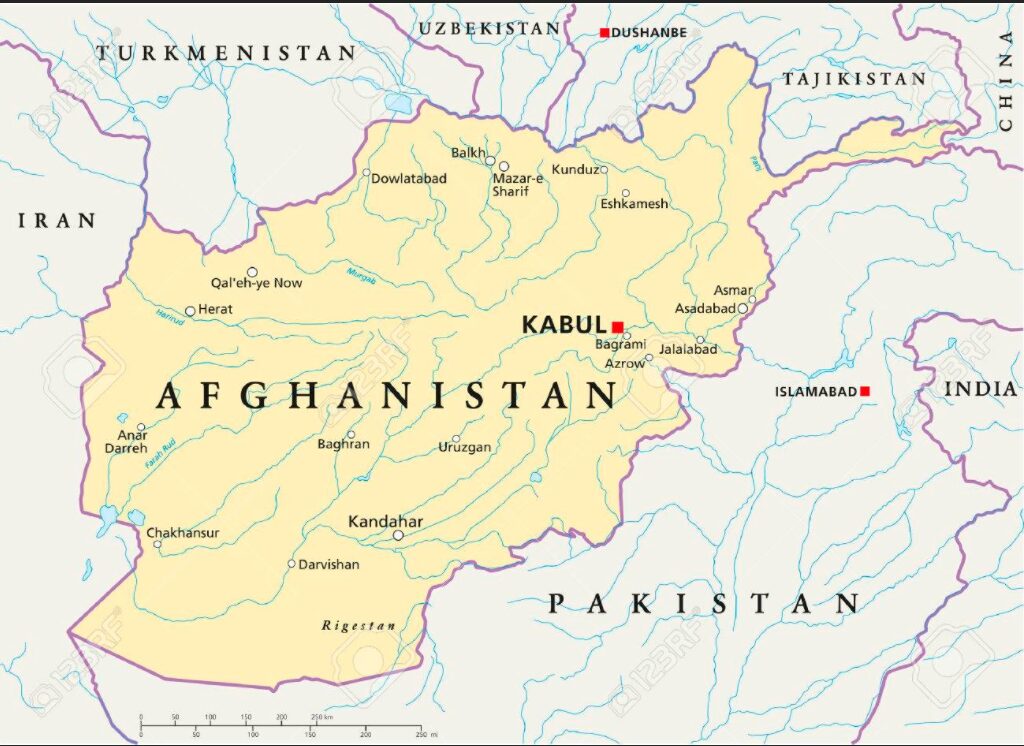 アフガニスタン全土の地図